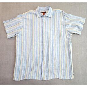 Nyne New You New Energy Shirt Men's 1X Big‎ Short Sleeve Blue Yellow Stripe
